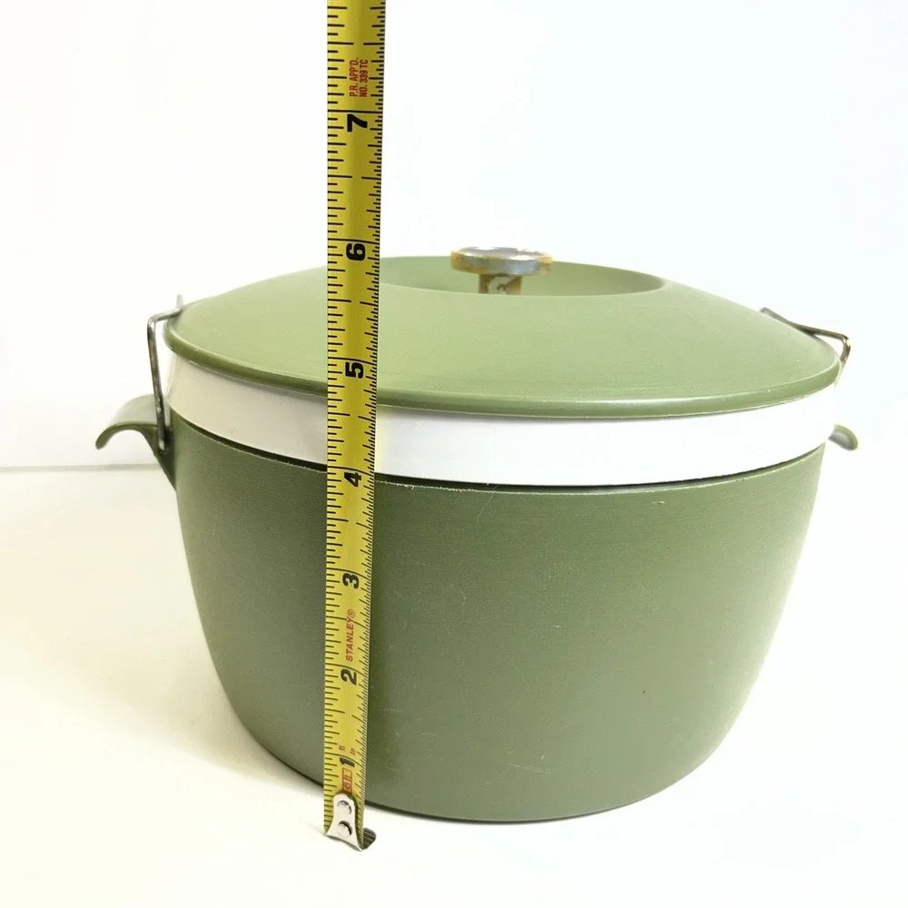 Vintage Royal Satin Therm-O-Ware Avocado Green Insulated Ice Bucket Casserole